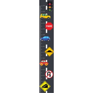 Adesivo Parede Carros Regua de Crescimento Semaforo Transito Carros Infantil Desenho Colorido em Oferta na Shopee
