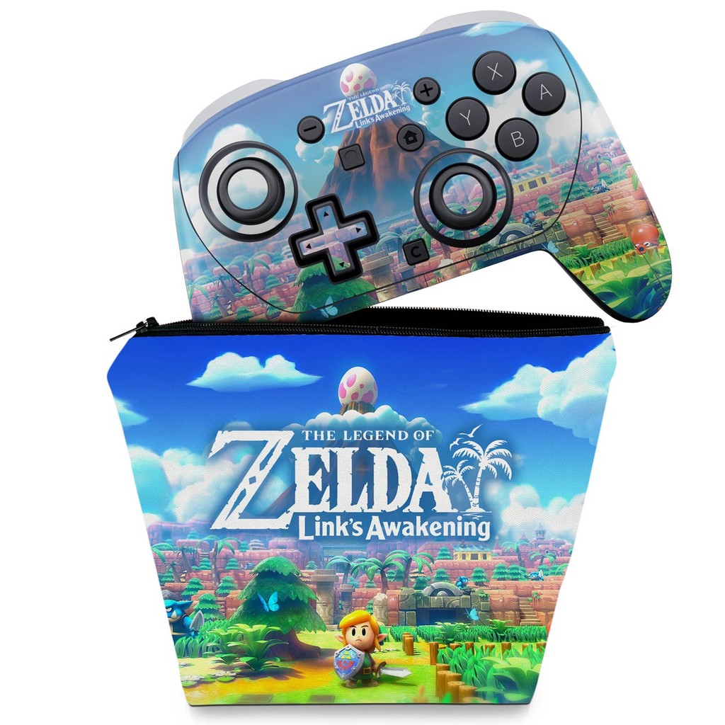 Capa Case e Skin Anti-Rage para Nintendo Switch 2 Pro Controle - Zelda Link's Awakening