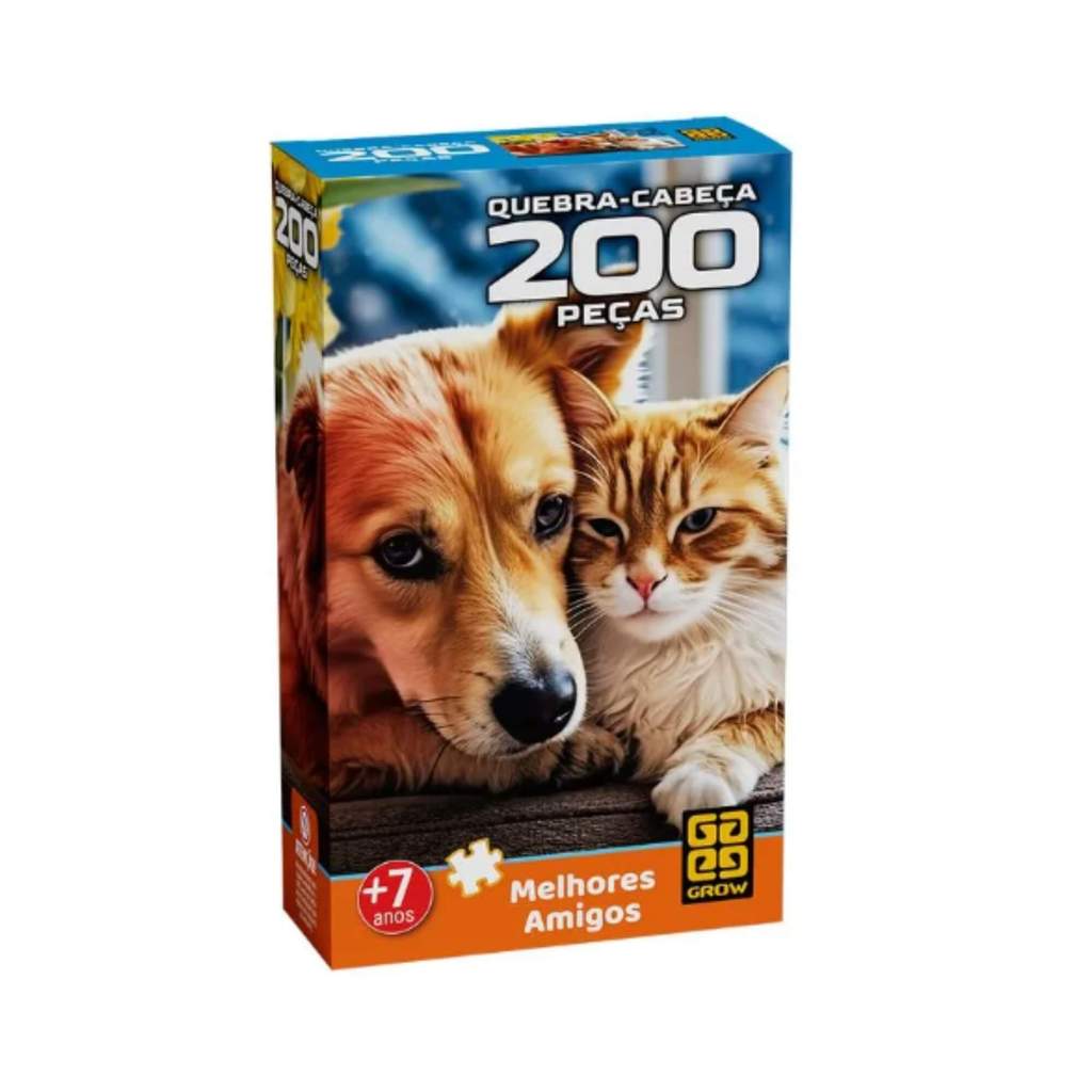 Quebra-cabeça 200 peças Melhores Amigos Grow - 03927 em Oferta na Shopee
