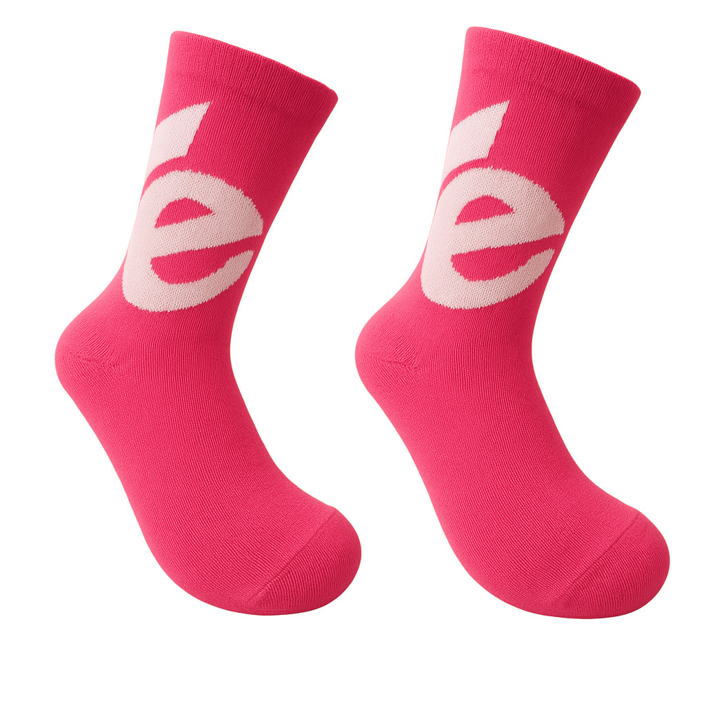 Meia Ciclismo Academia Rosa Compressão Cano Longo Cervélo Média 