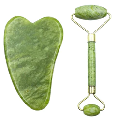 Massageador Facial e Pedra Gua Sha p/ Rosto Pele Reduz Linhas de Expressão Relaxa Musculatura Antiestresse Drenagem