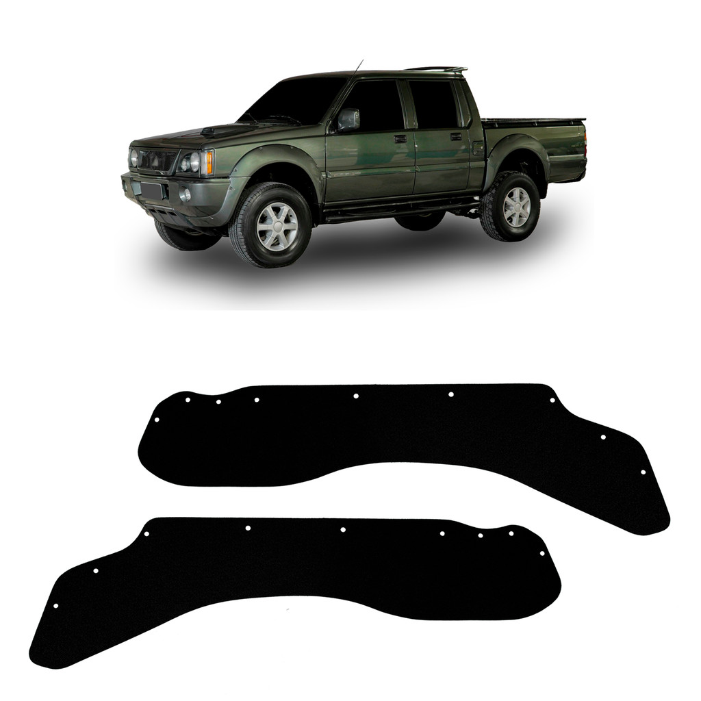Proteção Guarda Pó Guarnição Caixa de Rodas Mitsubishi L200 Quadrada Traseira 1995 - 2006 + Presilha