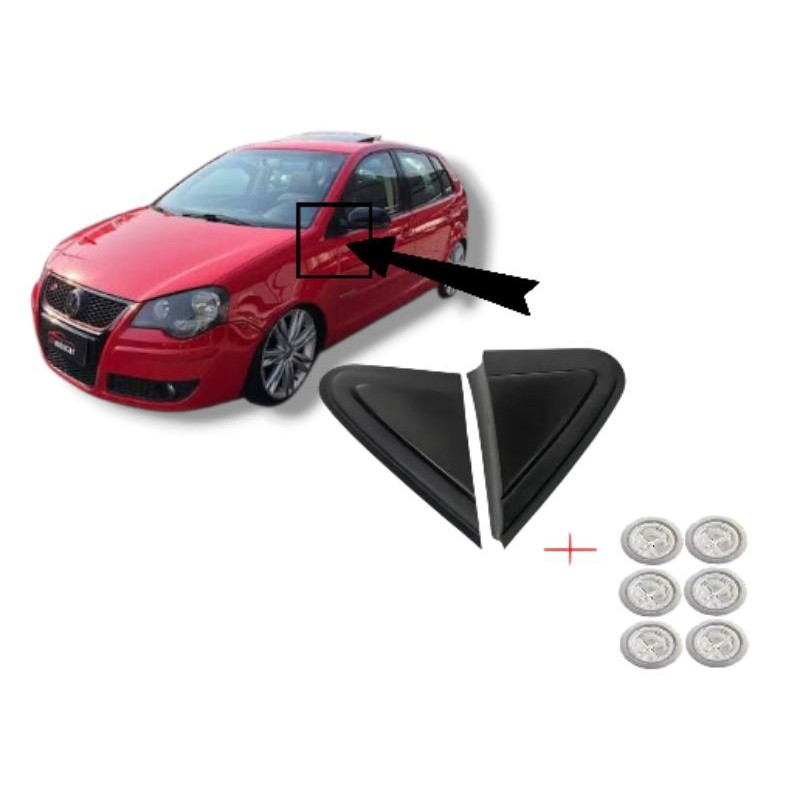 Moldura Acabamento Externo Retrovisor Porta Polo 9N3 2007 a 2015