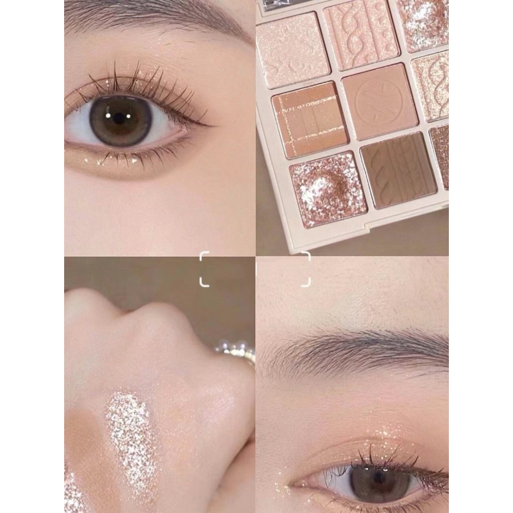 Chocolate Jiugongge paleta de sombras Glitter perolado fosco cor terra puro desejo Nude maquiagem barato estudante nove 