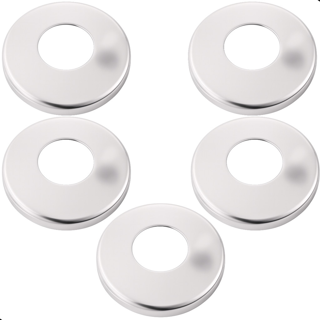 Kit  5 Acabamento Luxo Canopla Aço Inox Para Torneira 1/2 Cromada Prateado Inox