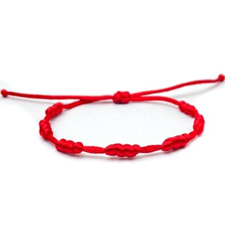 Pulseira 7 Sete Nós Vermelha Cabala Kabbalah Proteção Contra o Mal em Oferta na Shopee