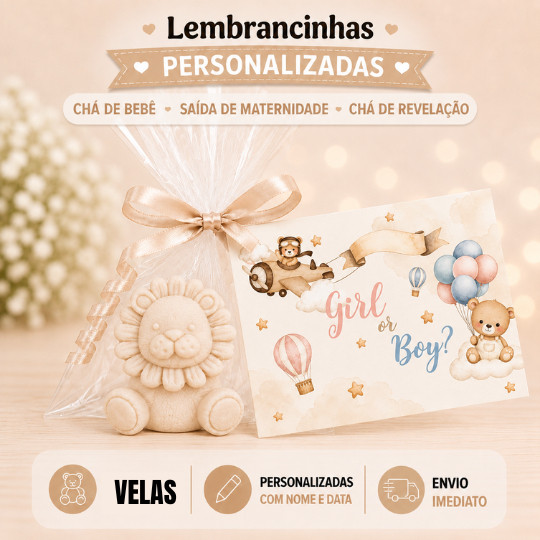 15 Lembrancinhas Velas Perfumadas Cha de Bebe leanzinho  (VELAS)