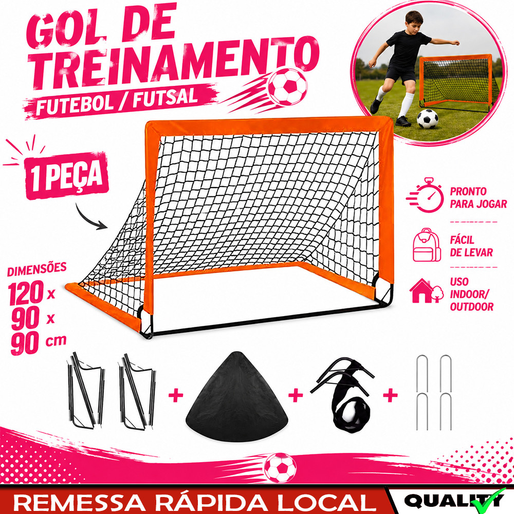 120 x 90 cm, Conjunto de rede de gol de futebol, gol de futebol portátil para treinamento de crianças ao ar livre