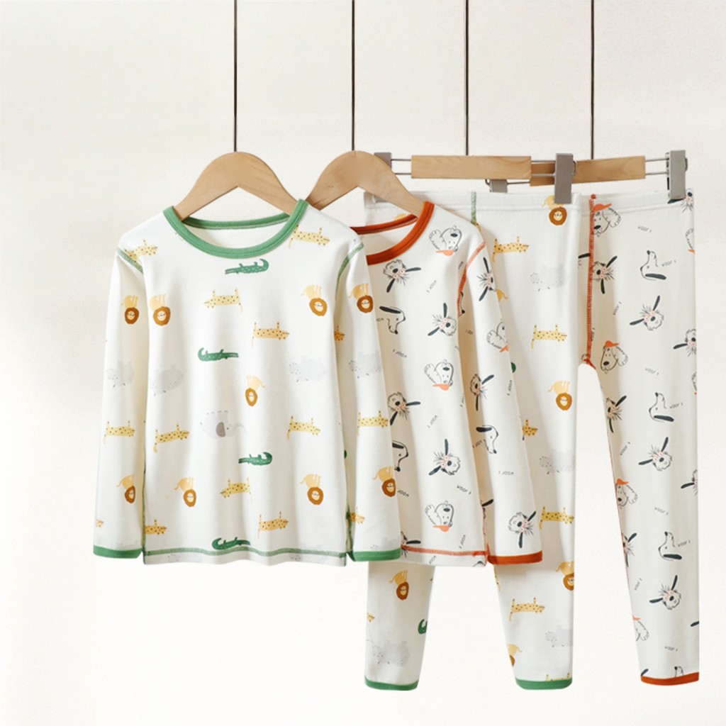 Meninos conjunto de roupa interior térmica primavera outono inverno médio grande crianças roupas outono calças compridas