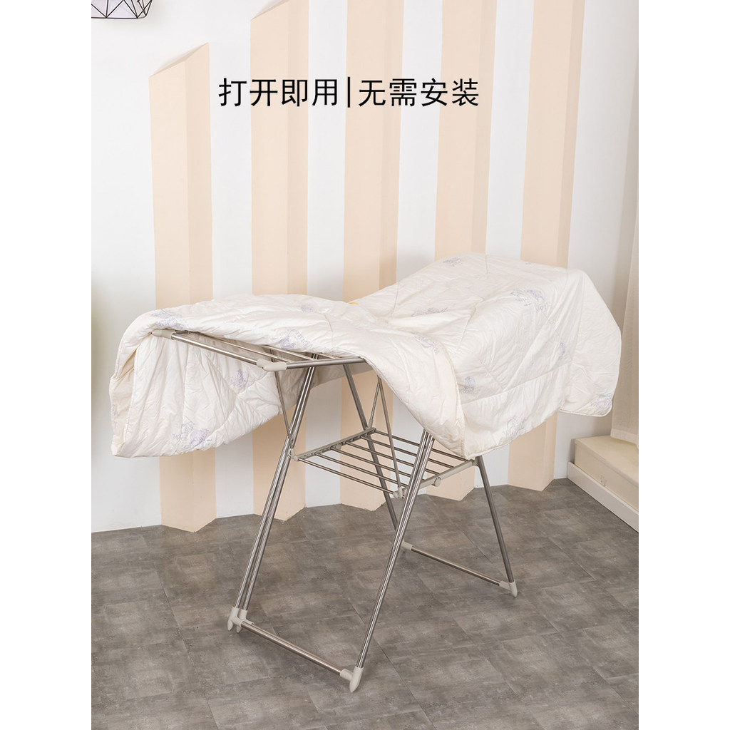 Zhongling dobrável rack de secagem piso aço inoxidável rack secagem varanda do agregado familiar interior fralda do bebê