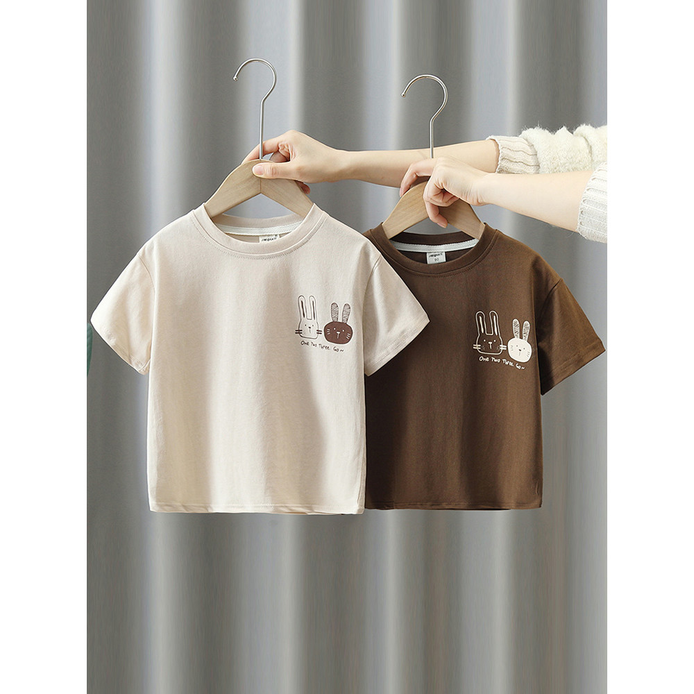 Meninos camiseta de manga curta 2026 verão novo estilo crianças versão coreana Casual camiseta All-Match respirável bebê