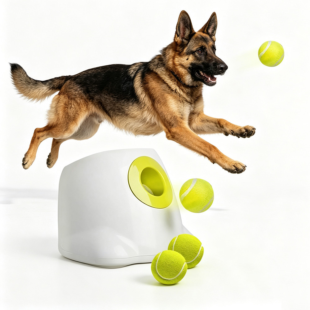 Newpet Grande Lançador Automático Recarregável De Bola De Tênis Para Cães-Brinquedo De Treinamento Animais De Estimação