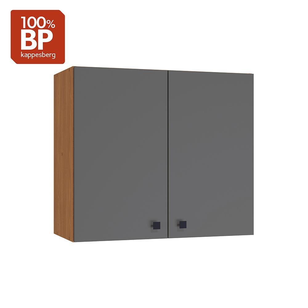 Armário Aéreo Kappesberg Pixel 2 Portas Tapajós/Cinza Sagrado 80cm