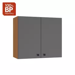Armário Aéreo Kappesberg Pixel 2 Portas Tapajós/Cinza Sagrado 80cm