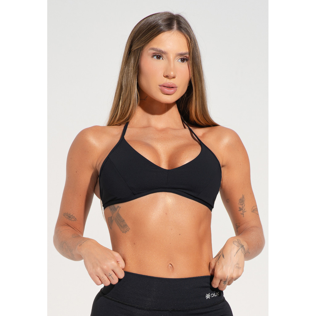 Top Fitness Feminino Frente Única Básico Dlk
