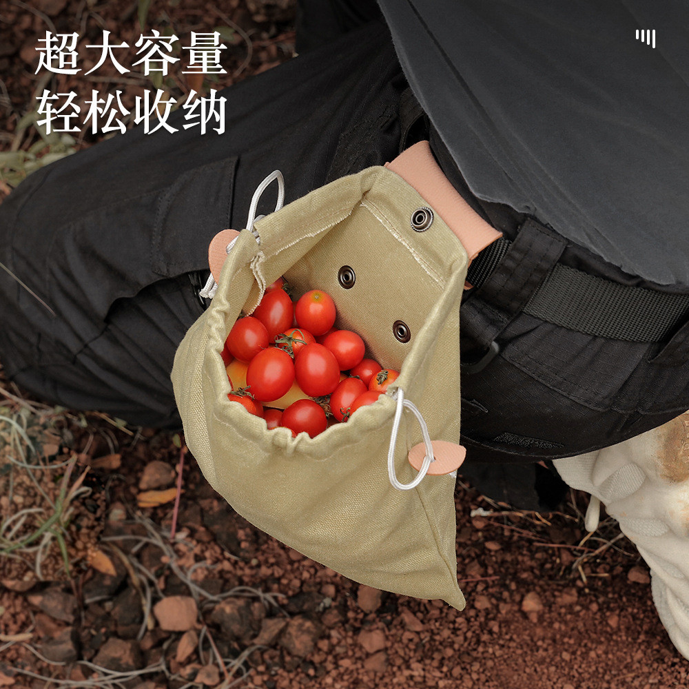 Saco de cintura de frutas selvagens acampamento ao ar livre cordão reciclagem saco dobrável ferramenta de armazenamento 