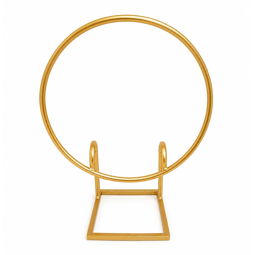 Mini Arco Tubular De Mesa Desmontavel Reforçado Para Festa Redondo Decoraçao 50cm Dourado