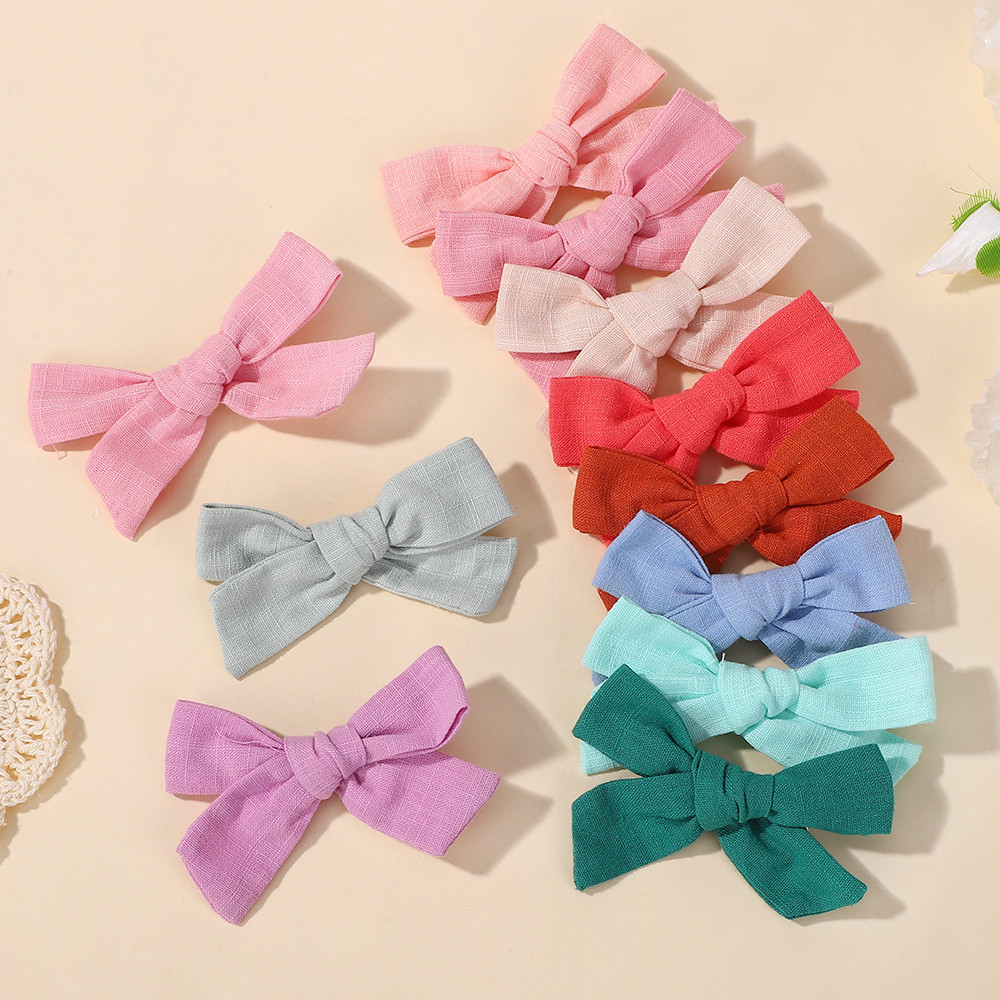 1pc Cor Sólida Grampos De Cabelo Para Meninas Algodão Crianças Arcos Bowknot Presilhas Headwear Acessórios O Do Bebê
