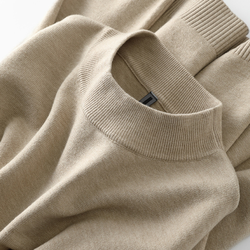 Não se preocupe de usar, este suéter ajudá-lo!Suéter masculino K Knitwear meia gola alta cor sólida Slim fit
