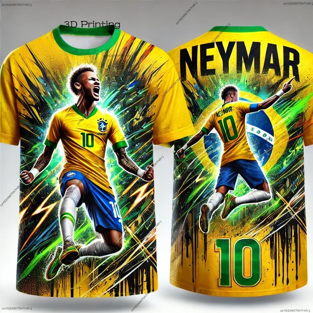 26 Novos Esportes Masculinos De Secagem Rápida Neymar Camisa De Futebol , Rua Graffiti Roupas Conjunto Especial De