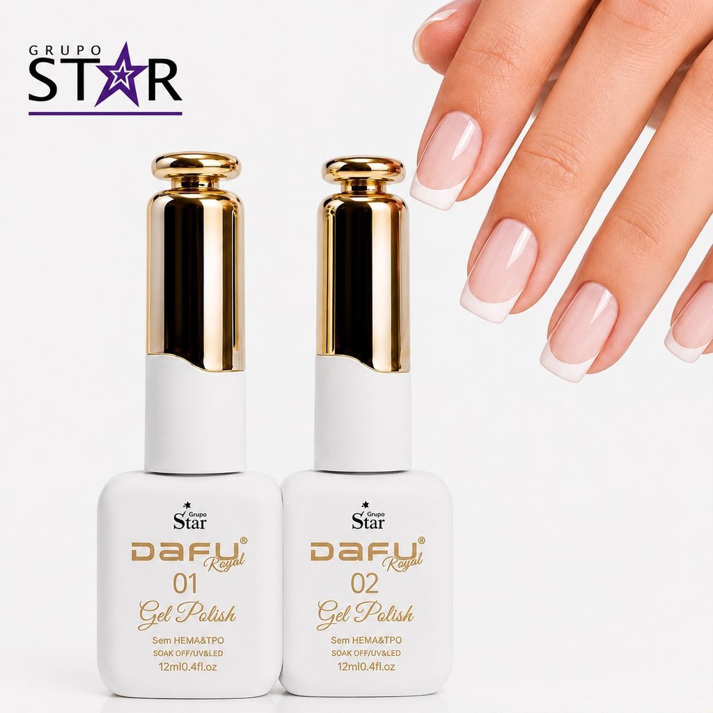 Kit Francesinha Profissional DAFU Royal 2 Esmaltes em Gel Sem TPO HEMA