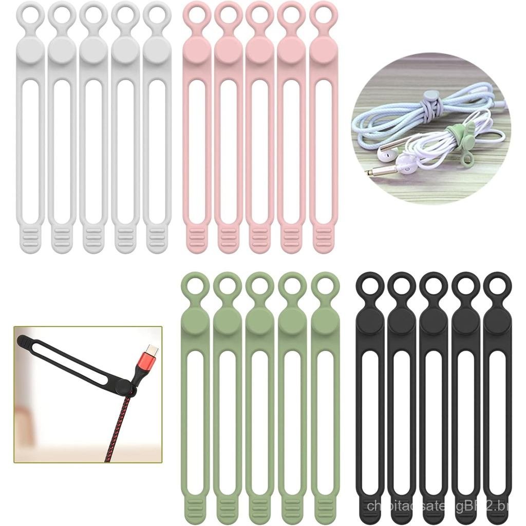 [20Park] UMUST Abraçadeiras de Silicone, Organizador de Cabos Reutilizável, Organizador de Cordas Elásticas Multifuncion