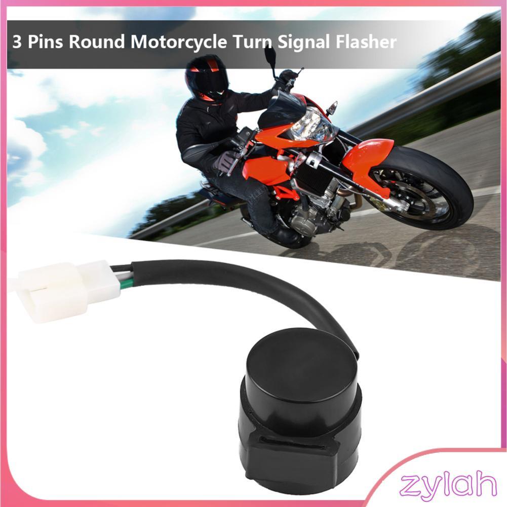 zylah.br KIMISS Turn Flasher Blinker Relay 3 pinos redondo para motocicleta para motocicletas GY6 Scooter Moped ATV
