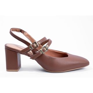 SCARPIN SLINGBACK MARROM