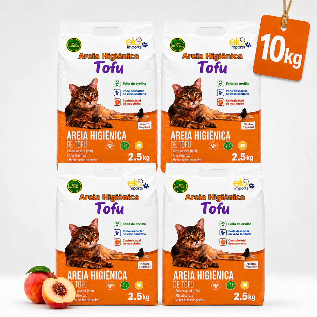 Kit Areia Higiênica de Tofu Super Premium 15 a 10kg