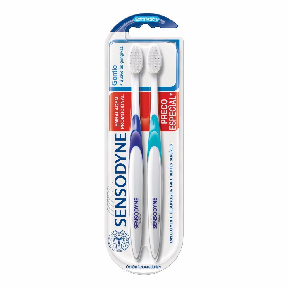 Escova Dental Sensodyne Gentle Extra Macia Adulto 2 Unidades