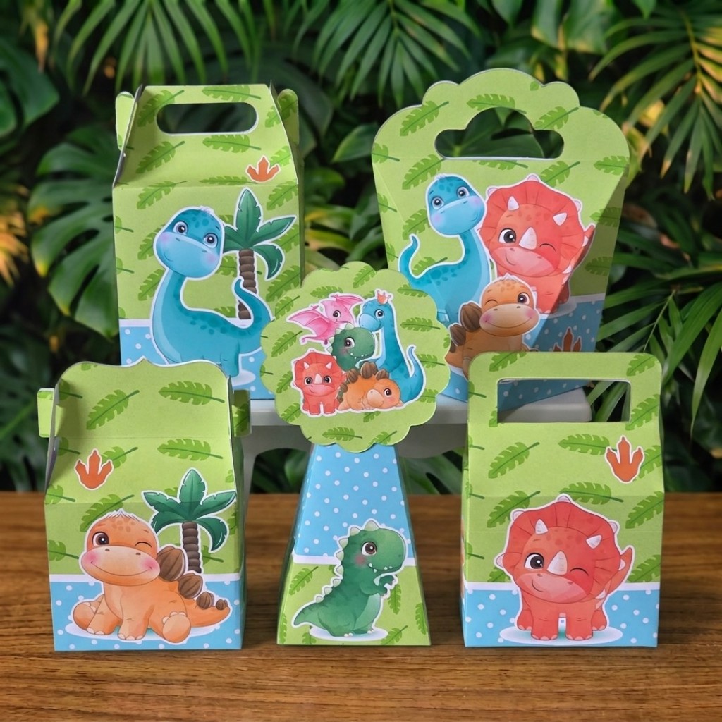 Kit Festa Caixinhas DINOSSAURO BABY lembrancinhas personalizadas para aniversario infantil decoração mimos