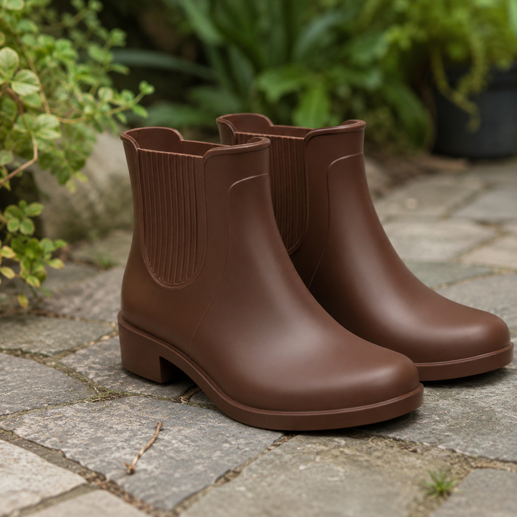 Galocha Unissex PVC com Salto Baixo para Chuva