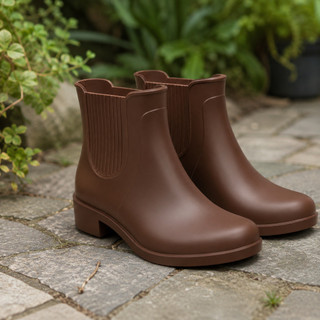 Galocha Unissex PVC com Salto Baixo para Chuva
