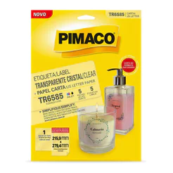 Etiqueta adesiva Transparente TR6585 com 5 unidades Pimaco