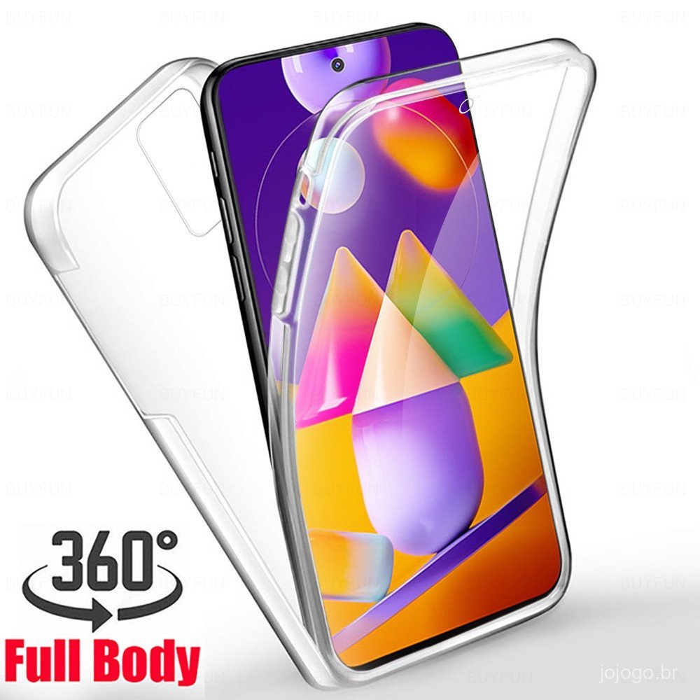 Capa de telefone transparente à prova de choque em silicone TPU 360 graus para Samsung A12 A22 A32 A42 A72 A52 A51 A71 A
