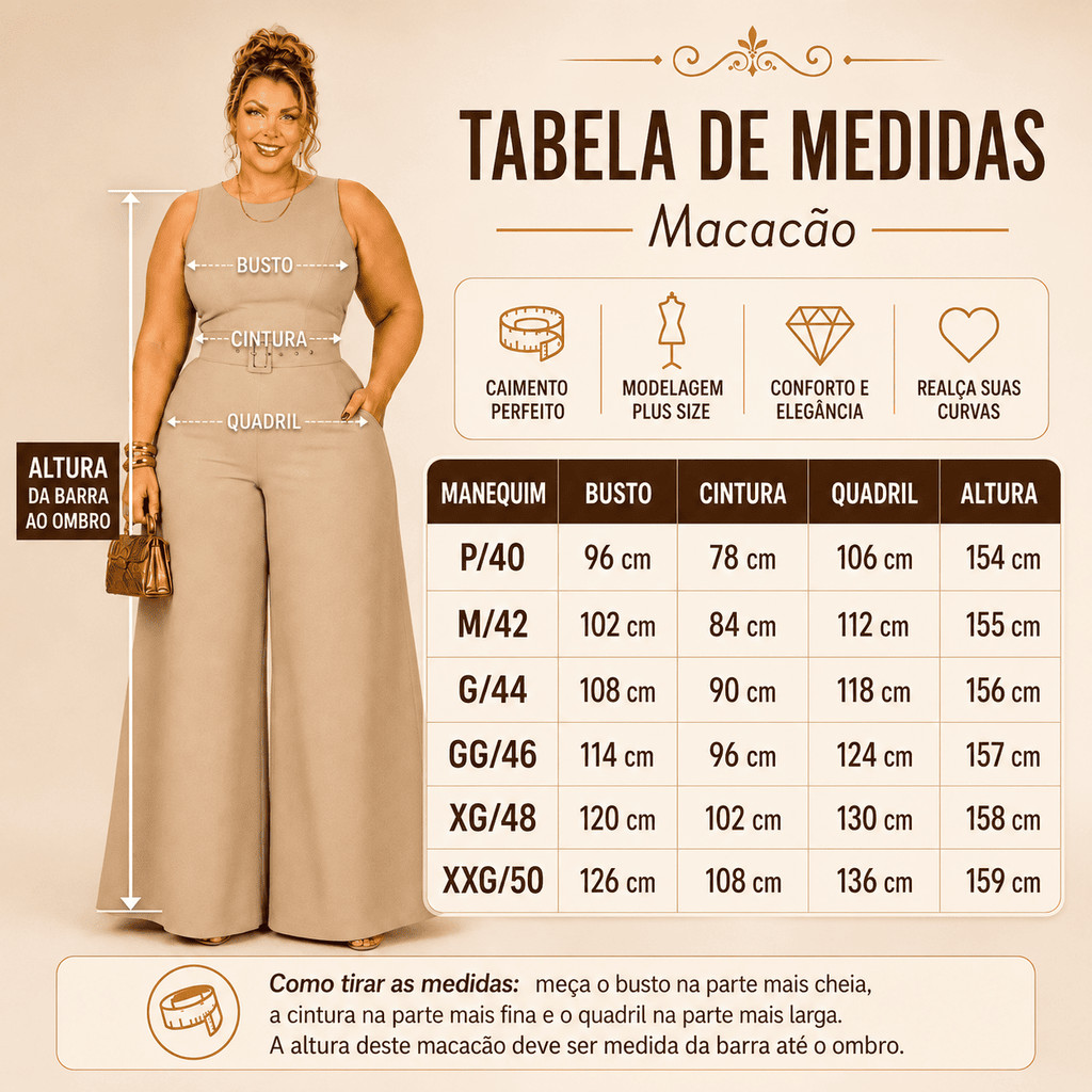 Macacão Plus Size Pantalona Feminino Longo com Cinto ajustavel Festa Social Elegante Alfaiataria G1+ — imagem 2 de 2
