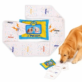 Brinquedo Balão Interativo Durável, Sem Enchimento, com Bolsos para Petiscos Estilo Lenço Umedecido, Guinchos Duplos, De