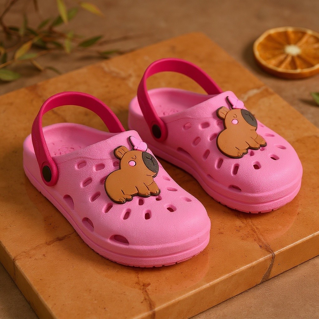Babuche Infantil Capivara Rosa Antiderrapante Macia 27 ao 34 — Beth Achadinhos