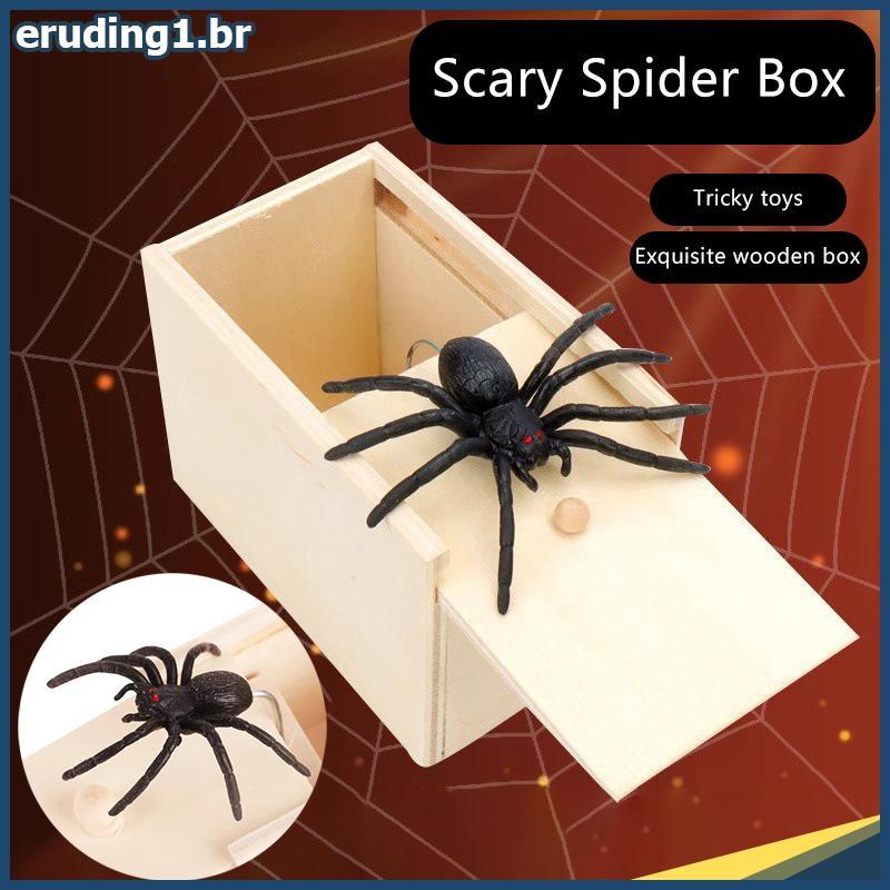 erudi Simulação De Halloween Aranha Susto Brincadeira Caixa Criativa Para Fora De Madeira Diversão Surpresa Piada Tri Br