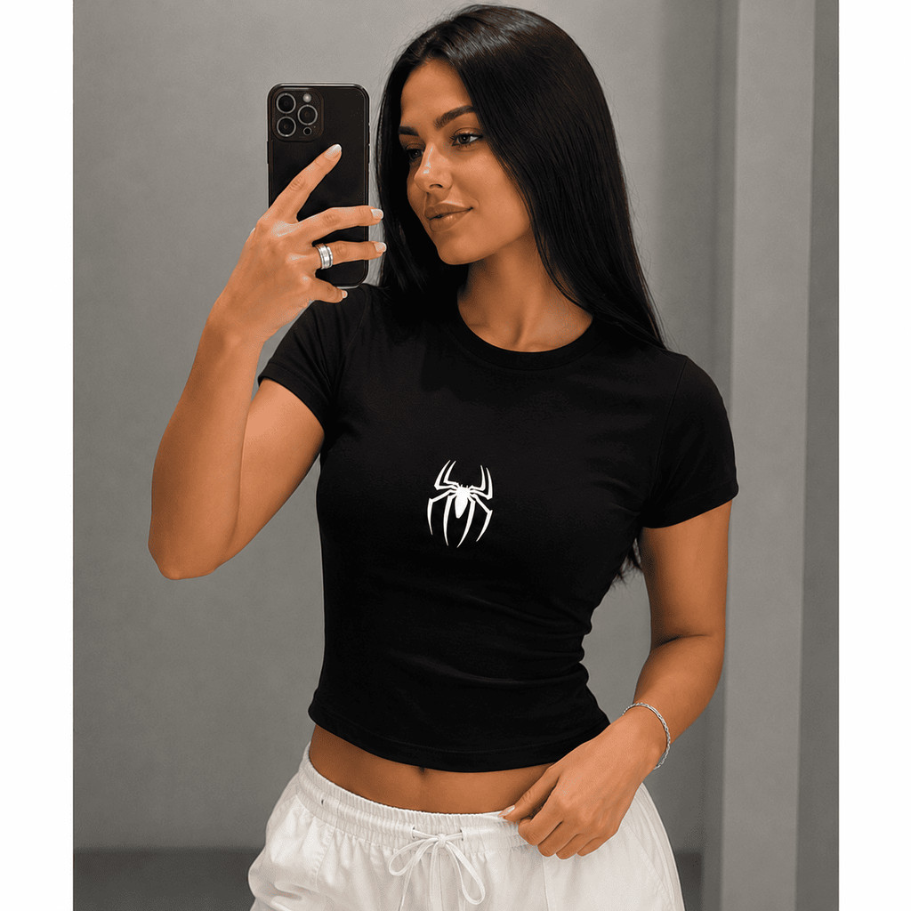Camiseta blusa babylook Blusinha feminina estilosa homem aranha spider man Baby Look