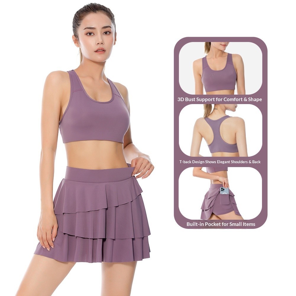 Nylon Gelo Seda Esportes yoga anti-Exposição shorts Saia Falso Tênis De Duas Peças Correndo Solto De Secagem Rápida Resp