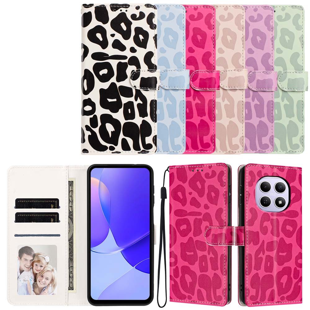 Capa Tipo Carteira Com Estampa De Leopardo Para Samsung Galaxy A10 A20 A30 A40 A50 A51 A71 A12 A22 A32 A42 A52 A72 Slot 
