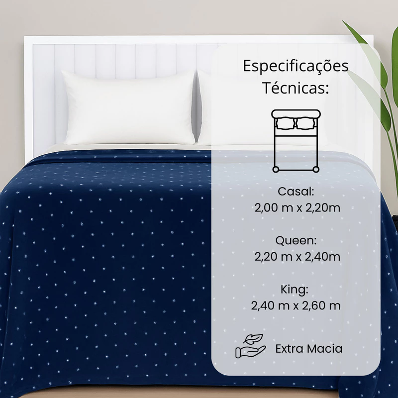 Manta Cobertor de Microfibra Queen Antialérgico Poá Habitat — foto 5
