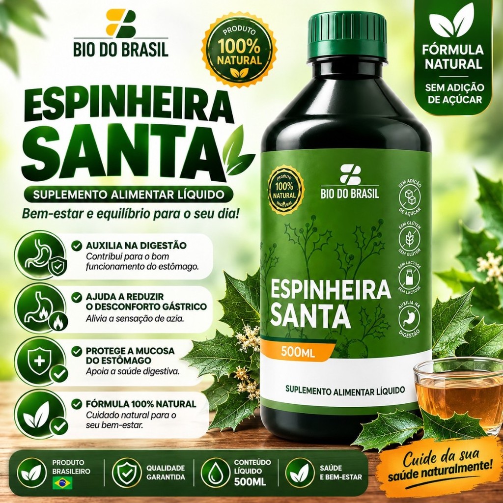 BIO DO BRASIL Espinheira/Santa Apoio Natural à Saúde Gástrica e Digestiva 500ml