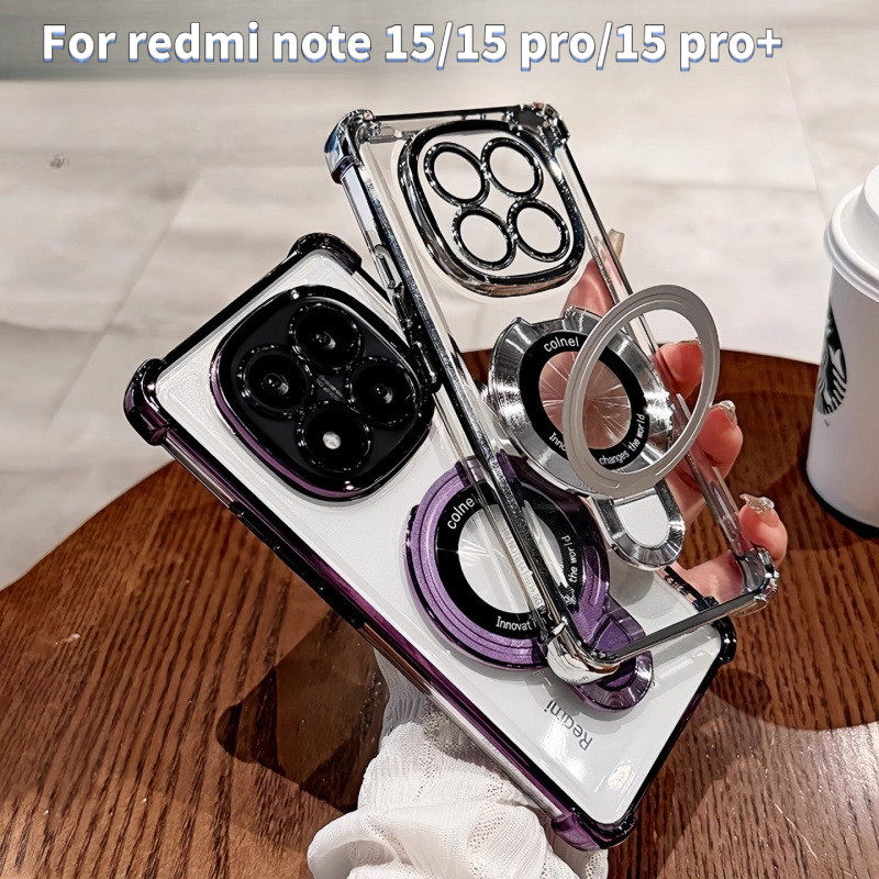 Capa redmi note 15 5g, redmi note 15 pro+/ note 15 pro Suporte magnético Airbag de quatro cantos resistente a choques ve