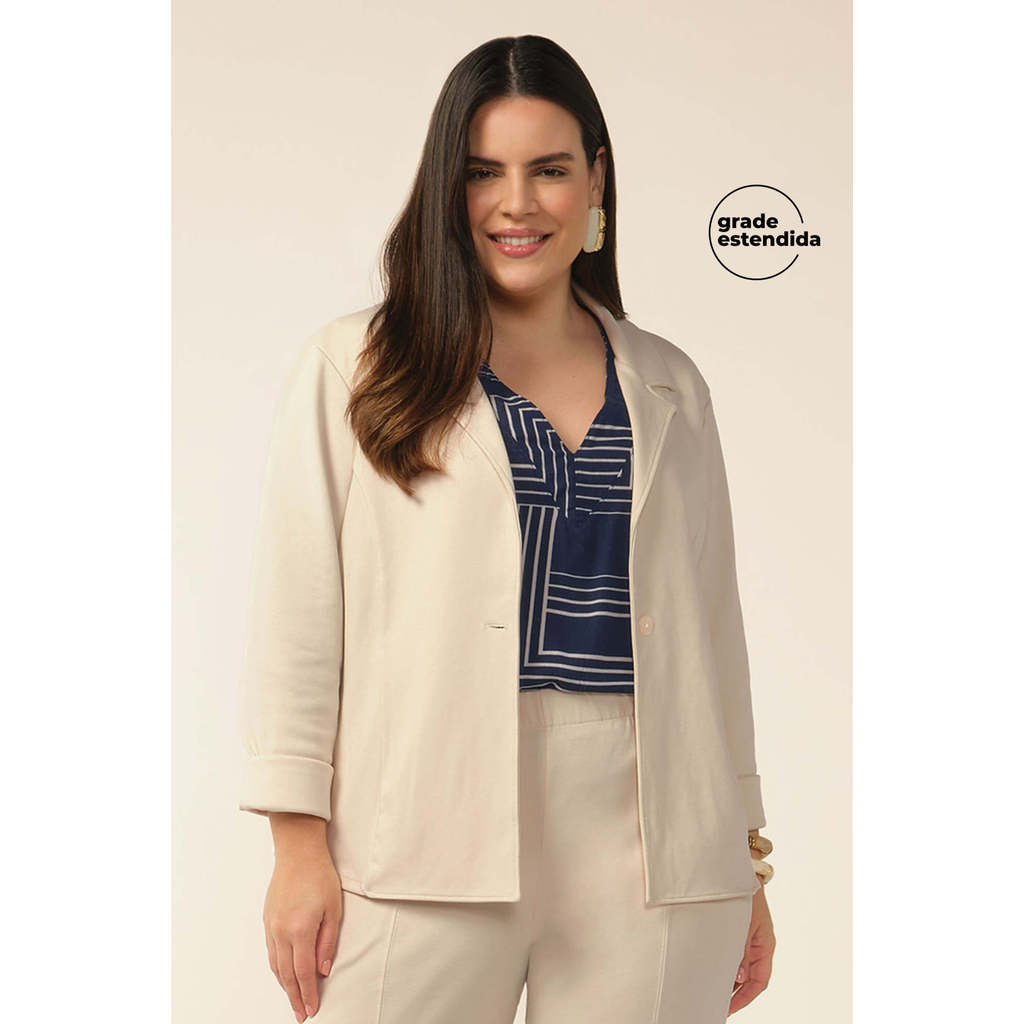Blazer Feminino Estruturado Marialícia Bege