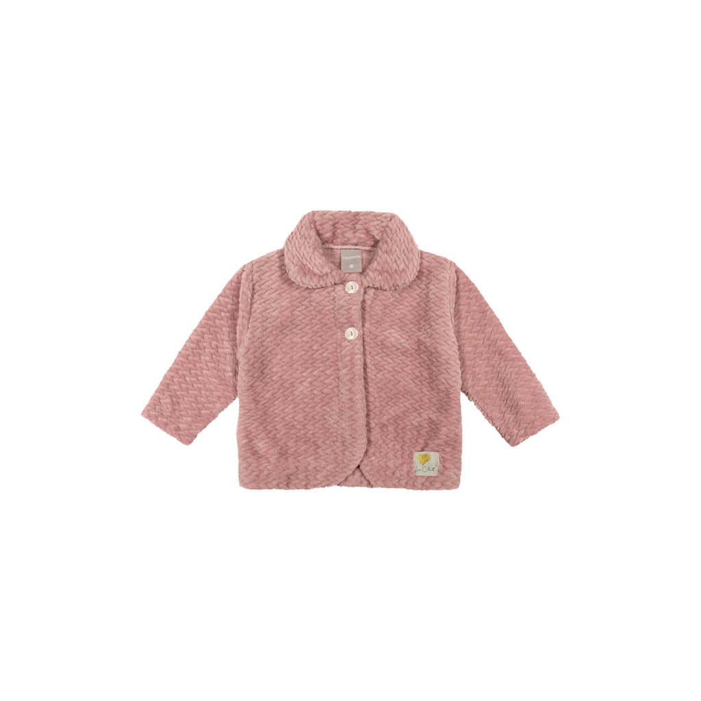 Casaco Infantil Menina Peluciado Gola Boneca Colorittá Rosa