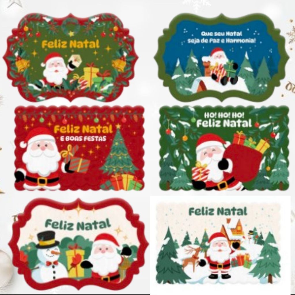 Jogo Americano de Natal Peças Sortidas 38cm Plástico Flexível Mesa Posta