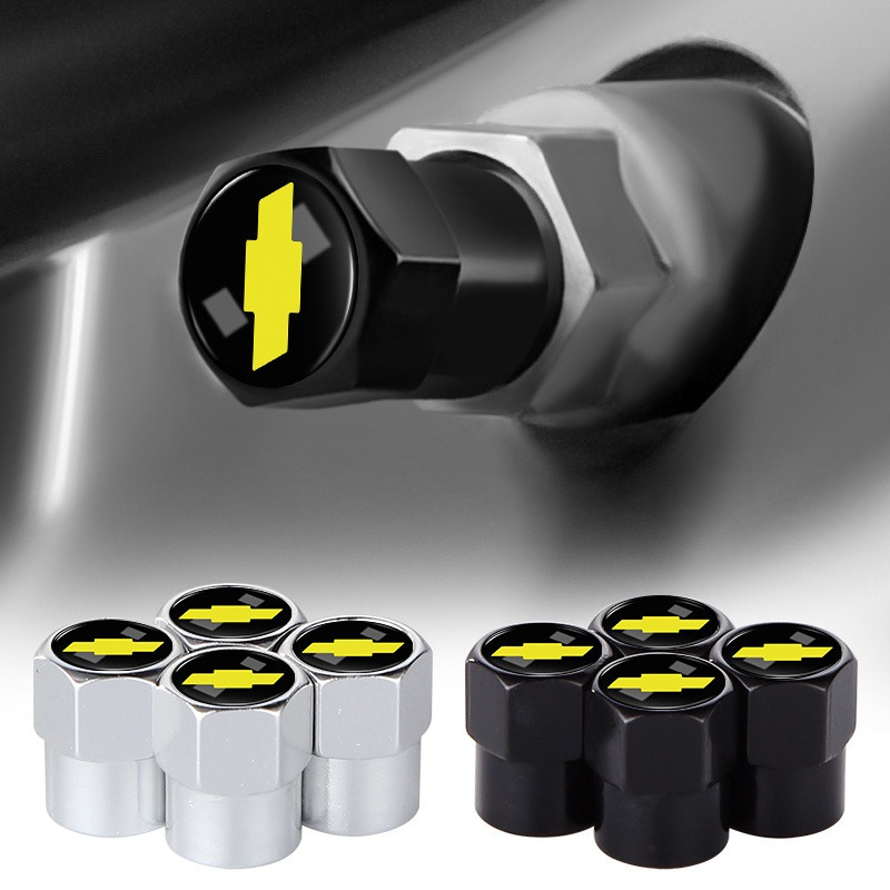 Conjunto de 4 peças de tampas de válvula de ar para pneus de carro com logotipo, acessórios para Chevrolet Captiva, Colo