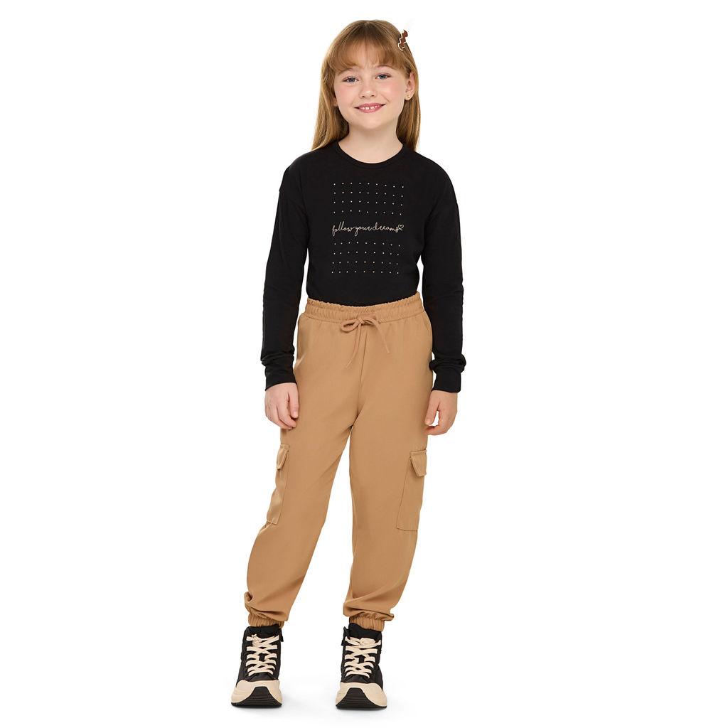 Conjunto Longo Infantil Menina Com Strass Elian Preto